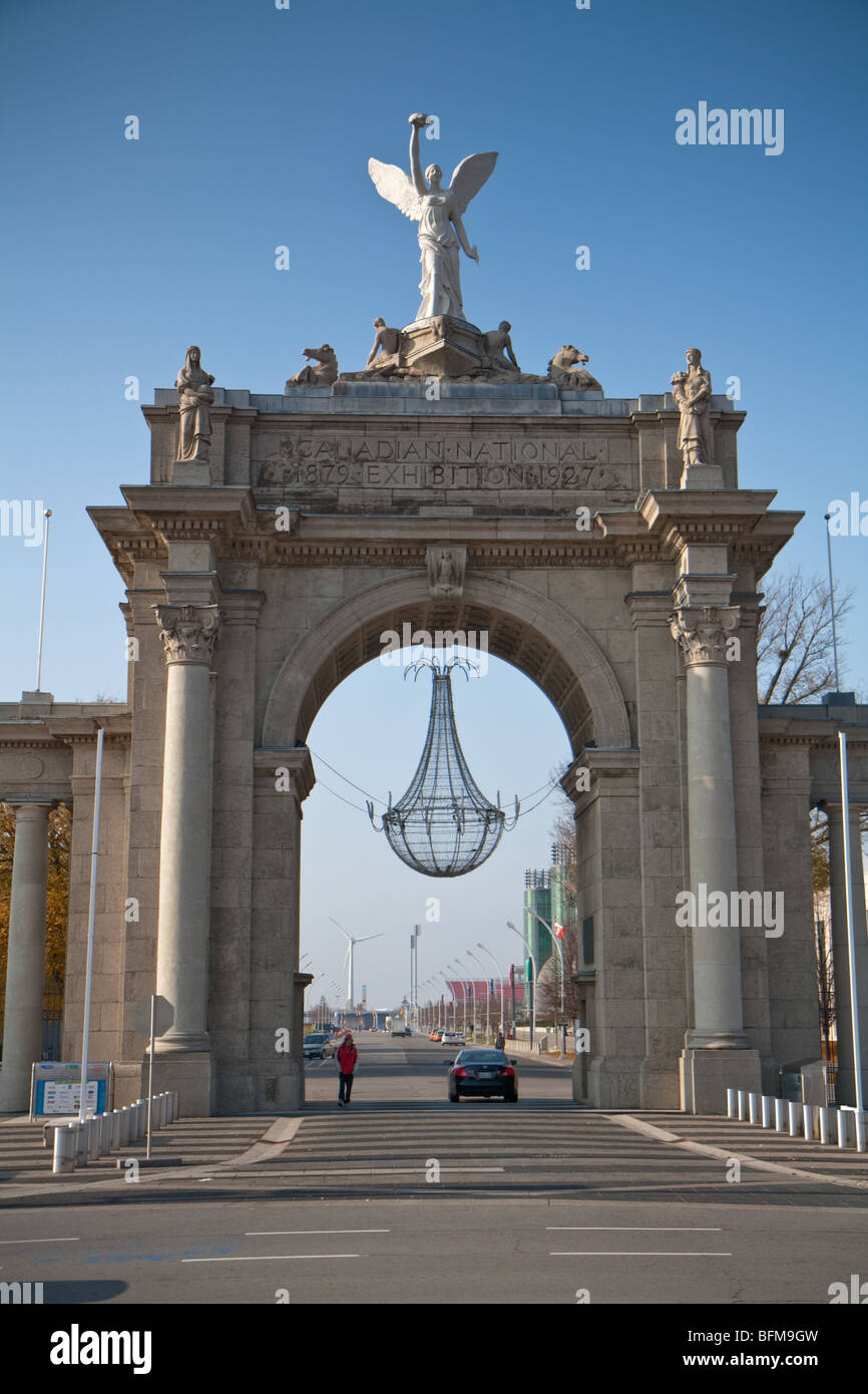 The eastern entrance to Exhibition Place is marked by the Princes' Gates, a beautiful structure named for Edward, Prince of Wale Stock Photo