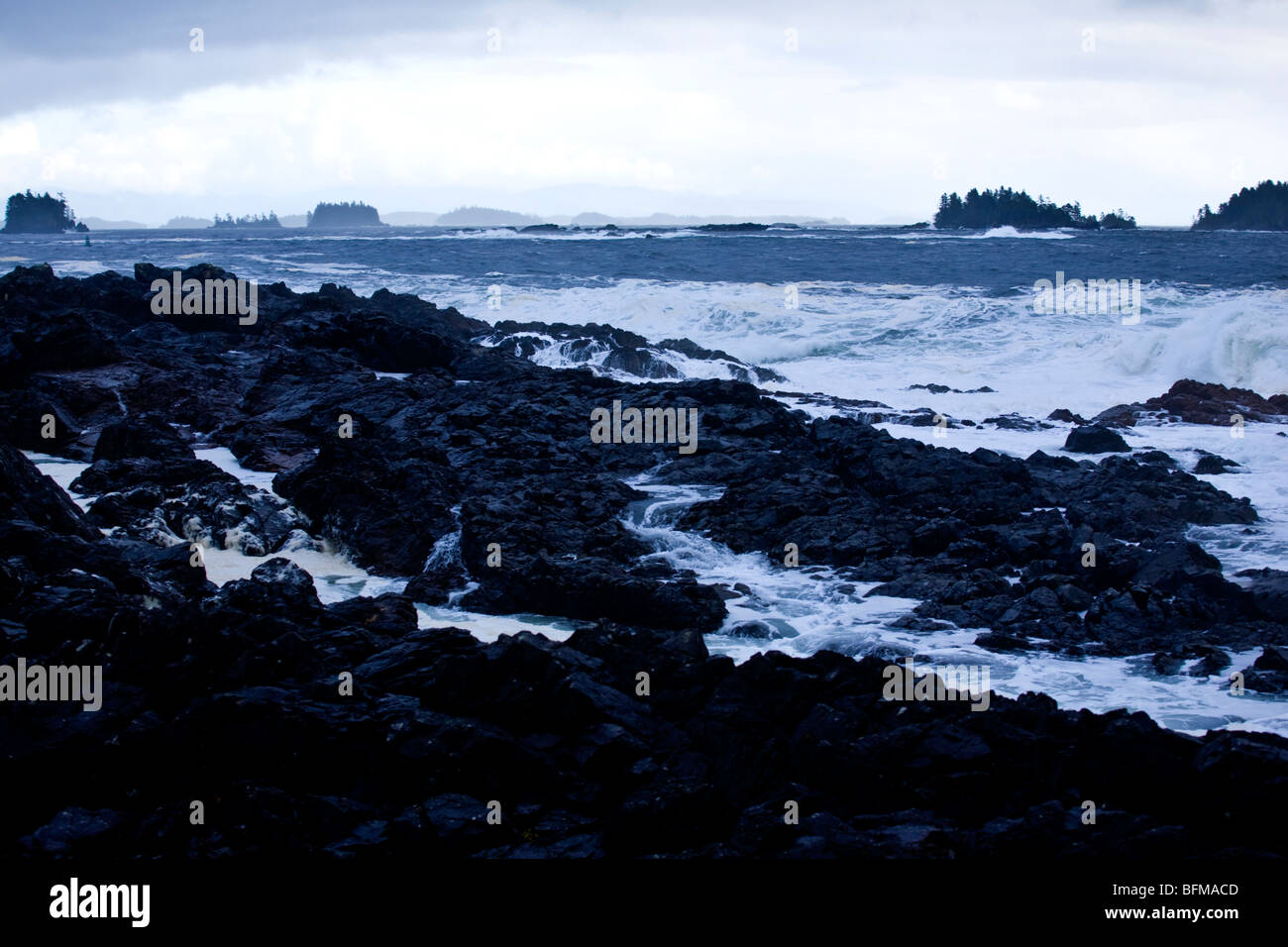 Canada, British Columbia, Vancouver Island, Ucluelet, Wild Pacific Trail, coastal storm. Stock Photo
