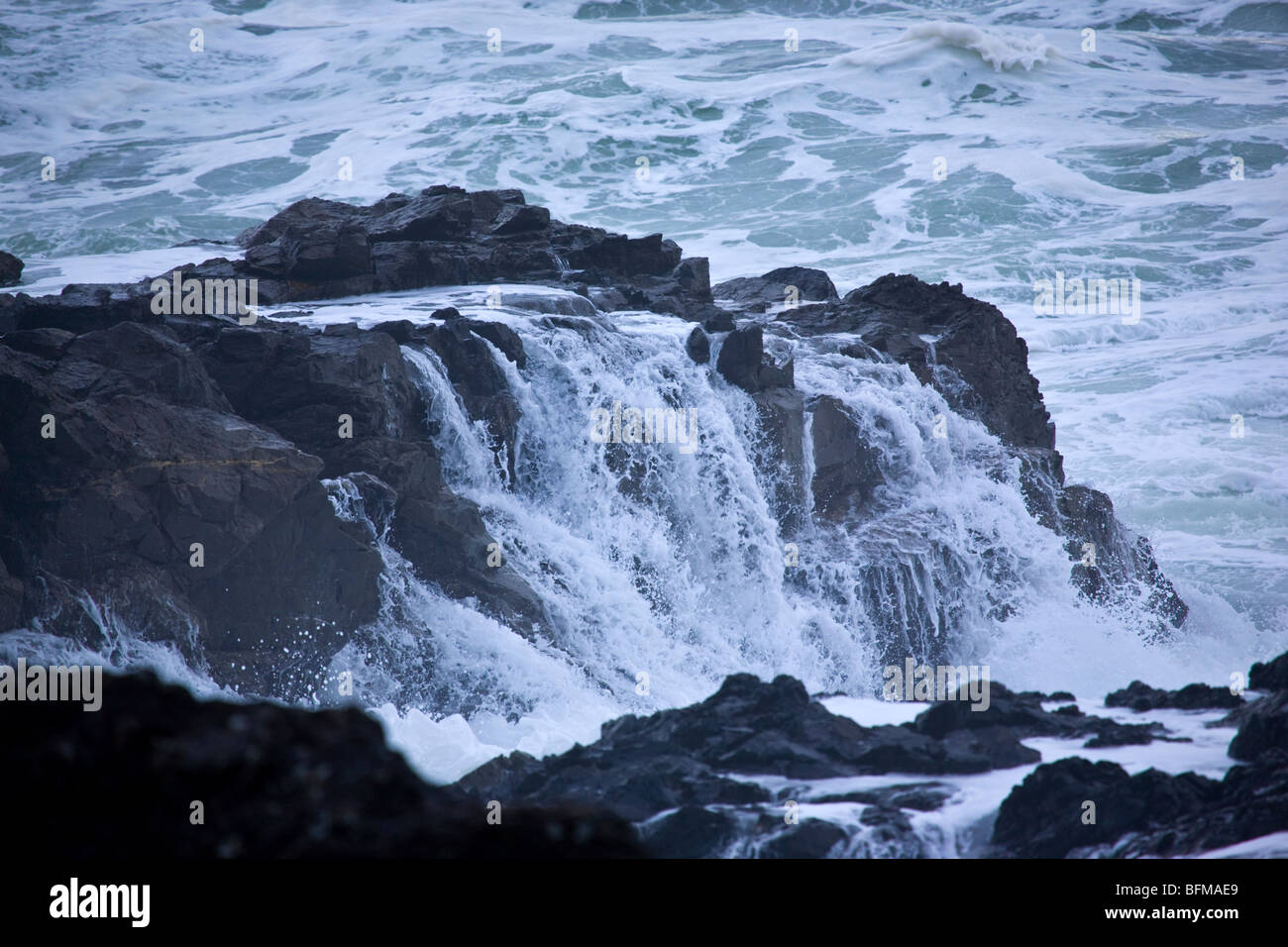 Canada, British Columbia, Vancouver Island, Ucluelet, Wild Pacific Trail, coastal storm. Stock Photo