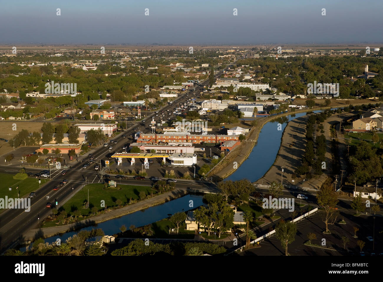 Aerial View Above Los Banos California Aqueduct Stock Photo Alamy
