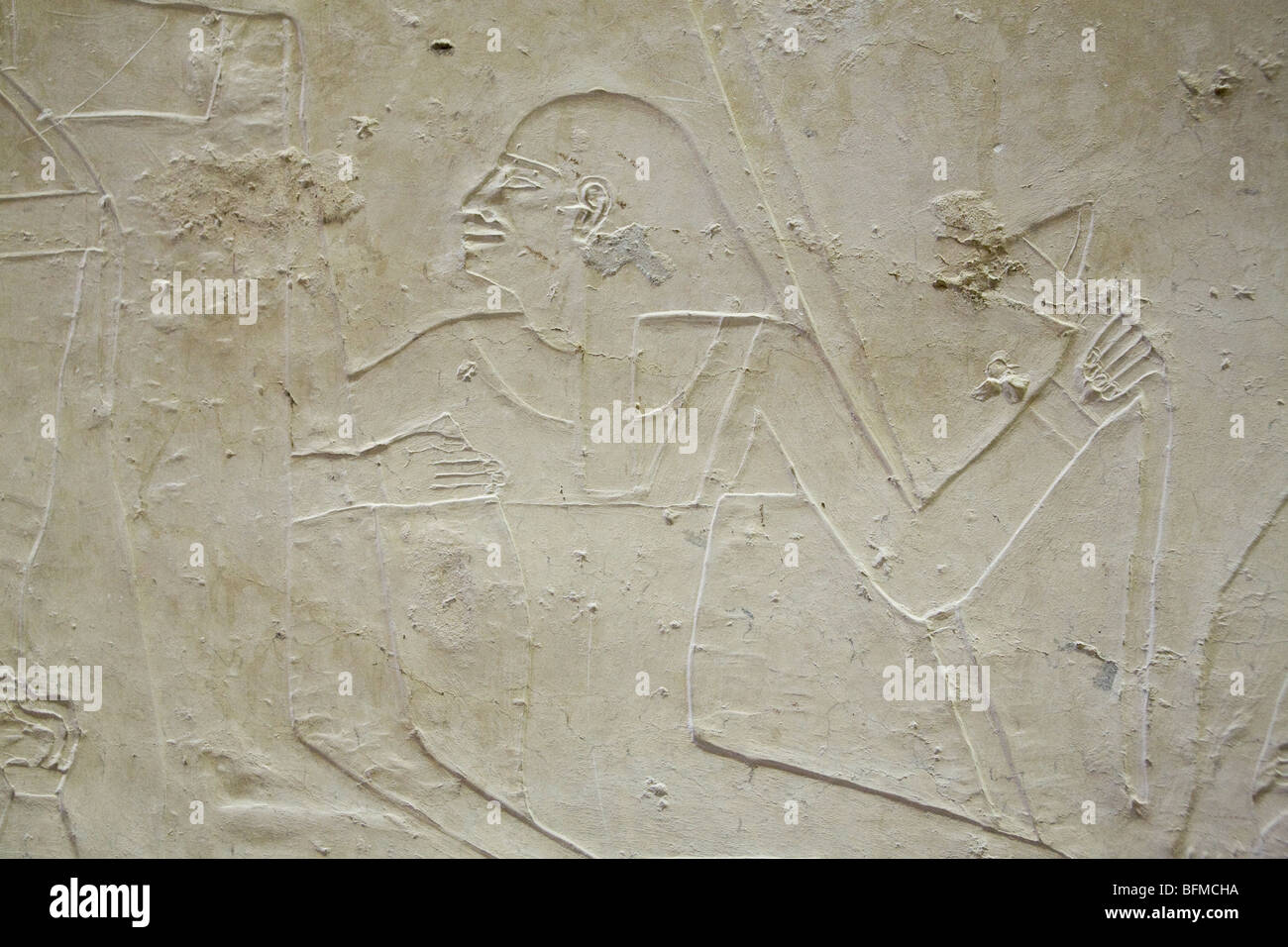 Reliefs in the Tombs at Meir , North West of Assyut in Middle Egypt Stock Photo