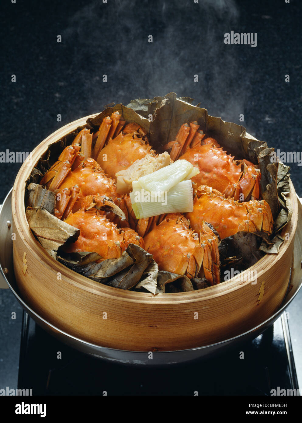 Steamed Shanghai Crab Stock Photo