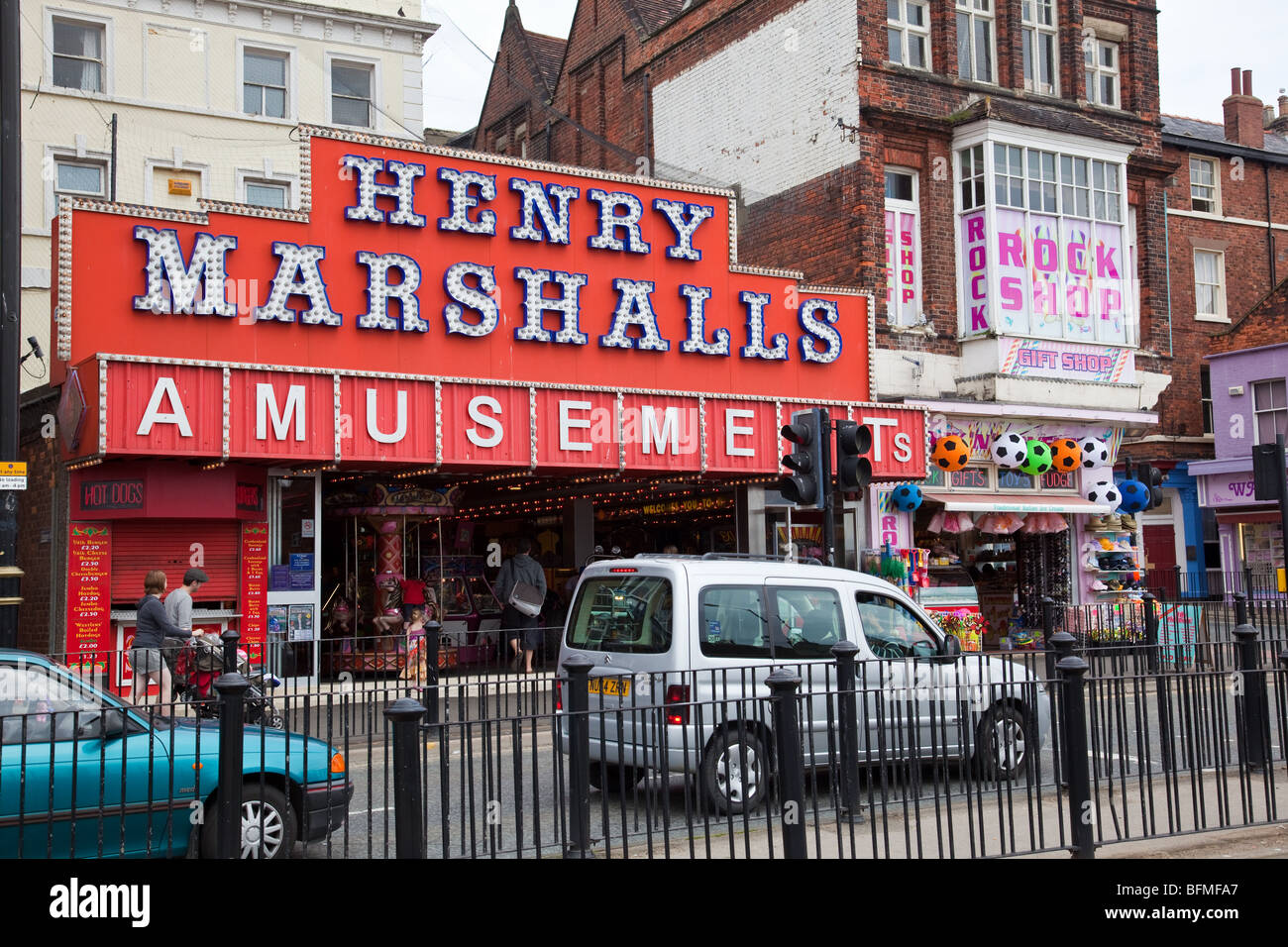 Henry Marshalls Amusement Arcade on foreshore of Scarborough, North Yorkshire UK Stock Photo
