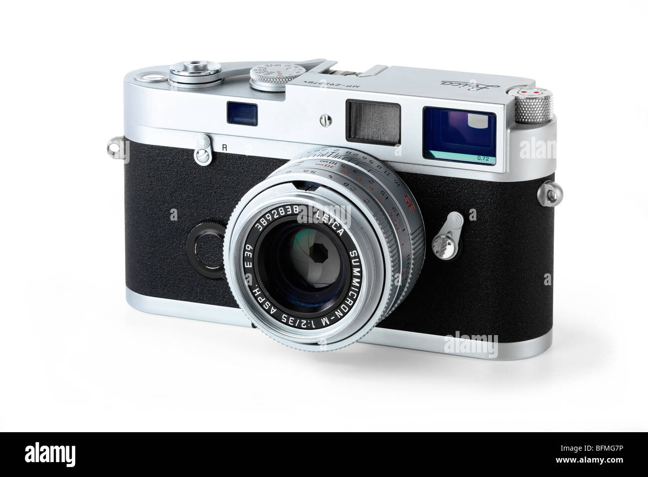 Leica MP camera on white backround Stock Photo