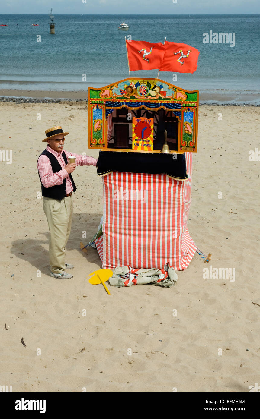 Punch and Judy professor on beach Stock Photo Alamy