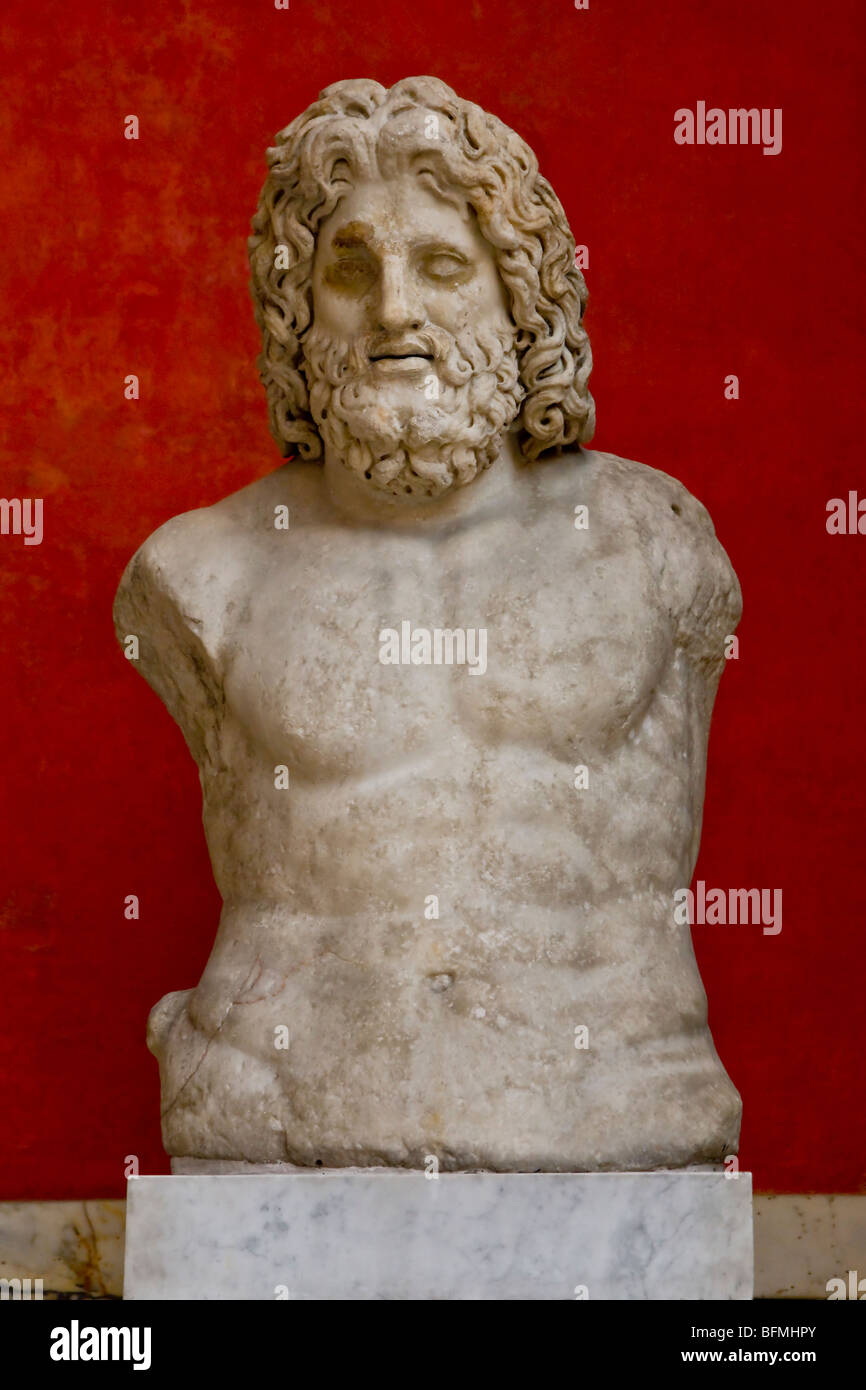 Marble buste of Zeus Stock Photo