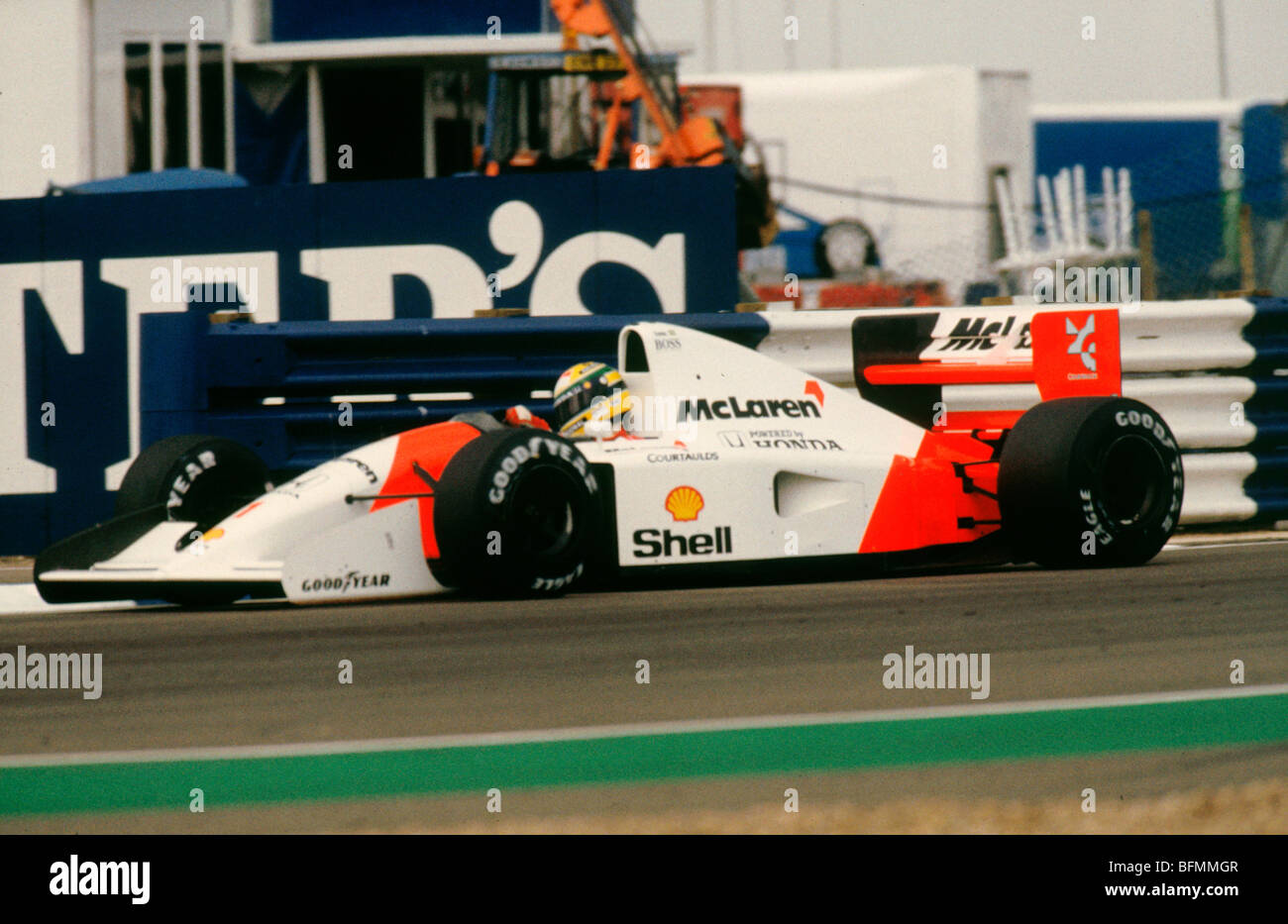 Ayrton Senna in McLaren MP4-7 1992 British Grand Prix at Silverstone Stock  Photo - Alamy