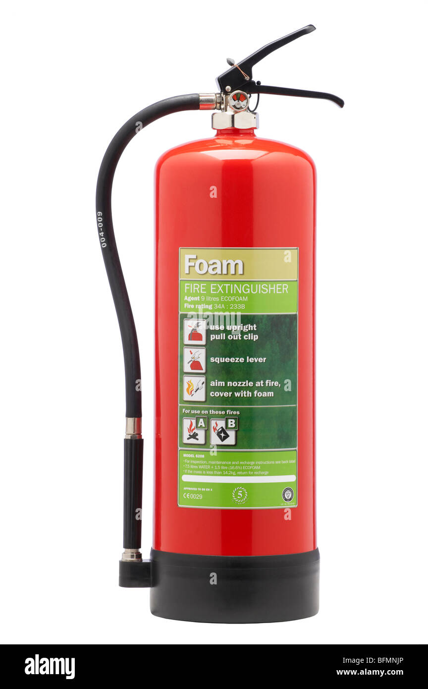 Foam fire extinguisher Stock Photo