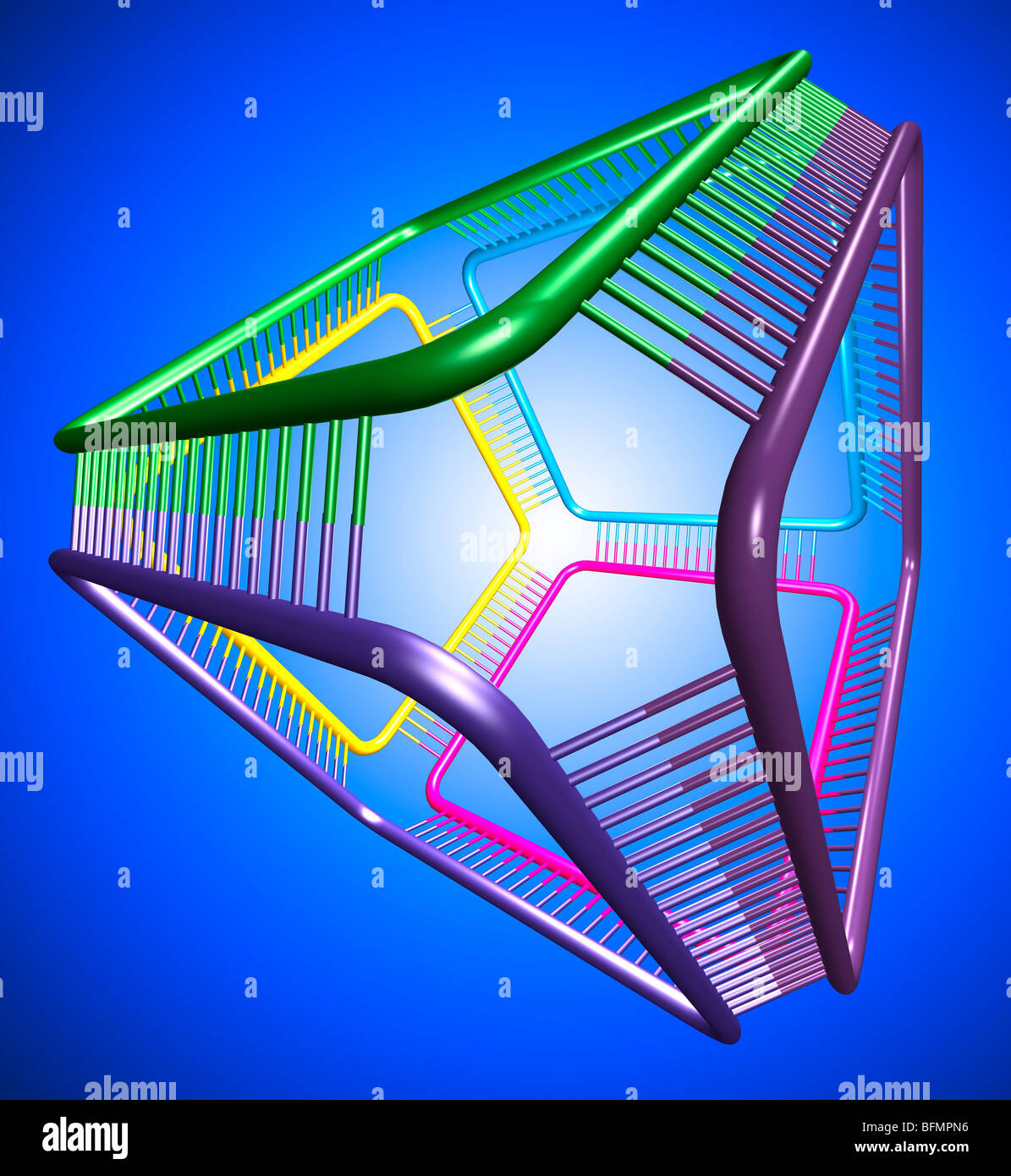 DNA cube, conceptual artwork Stock Photo