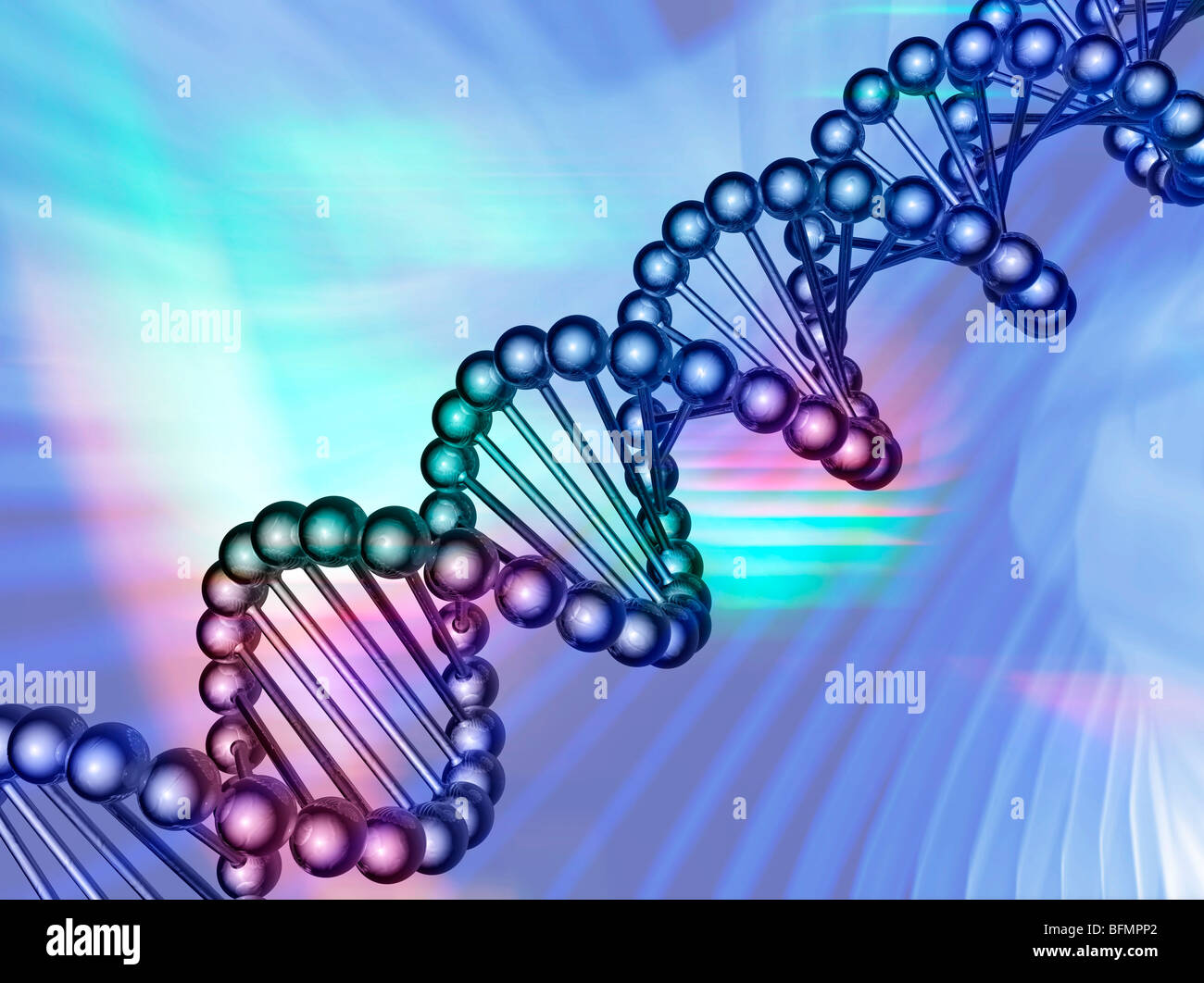 DNA strand, artwork Stock Photo