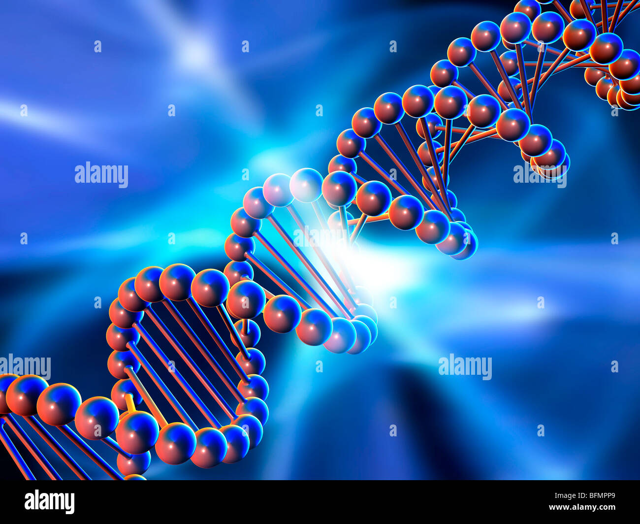 DNA strand, artwork Stock Photo