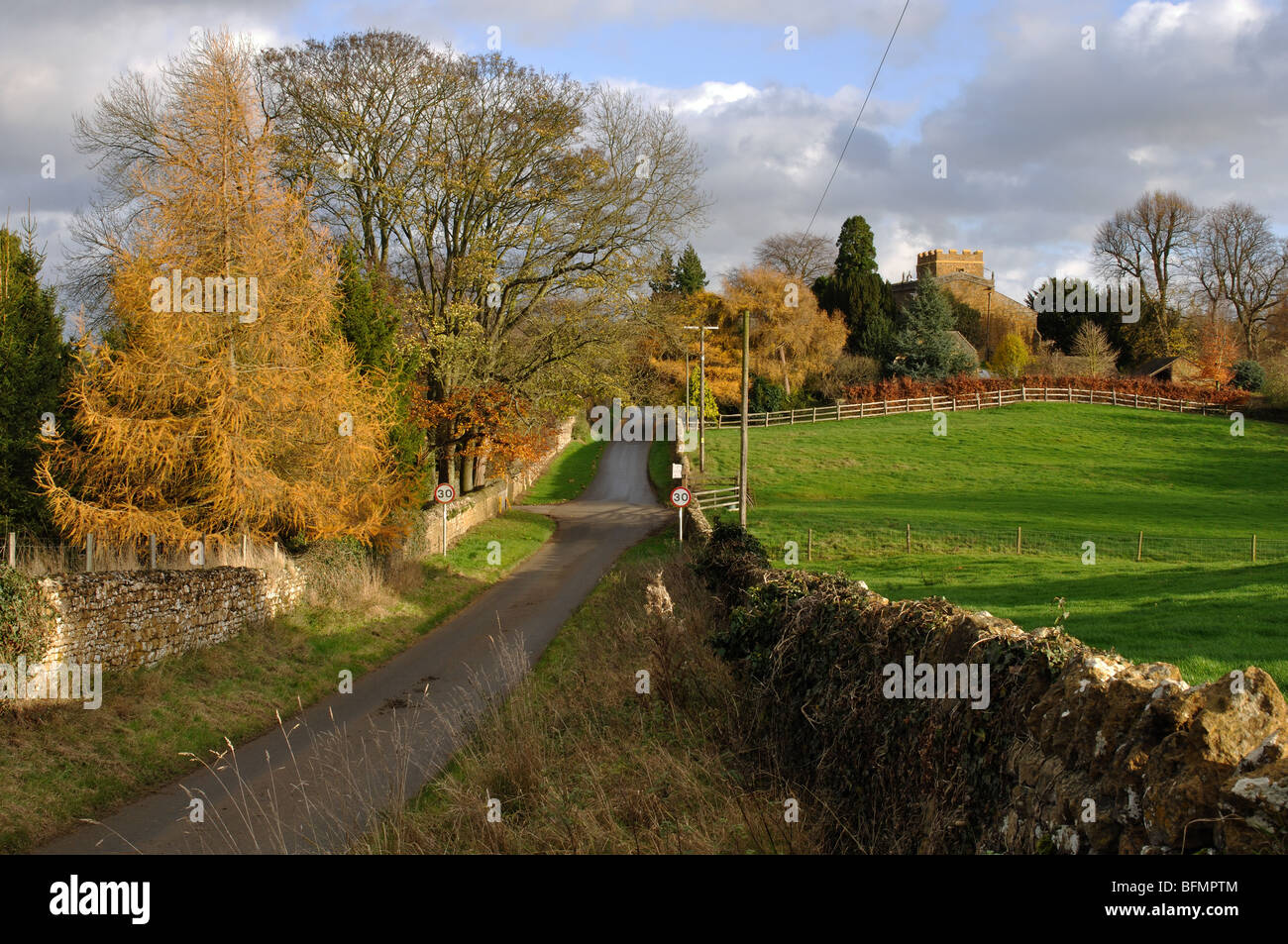 Barford. St. Michael village view with church, Oxfordshire, England, UK Stock Photo