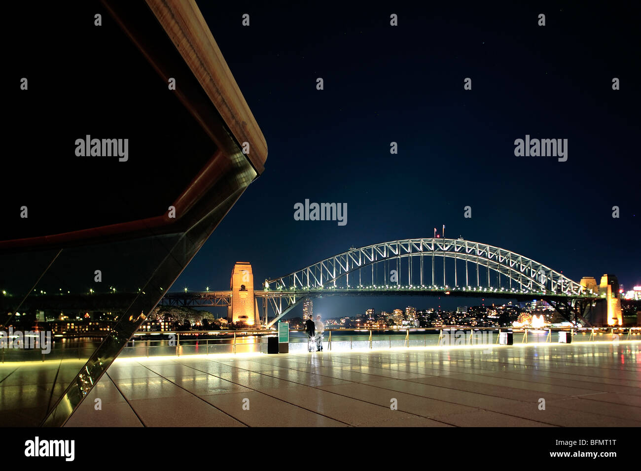 Australia, New South Wales, Sydney, Kirribilli, The Rocks, Bennelong, Guillaume at Harbour Bridge by night. Stock Photo