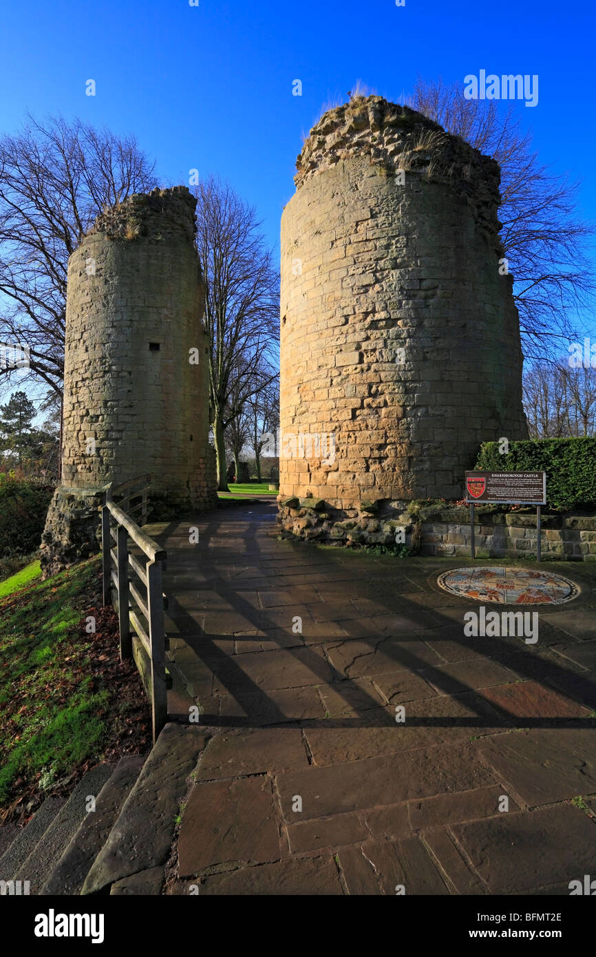 Entrance to Knaresborough Castle, Knaresborough, North Yorkshire, England, UK. Stock Photo
