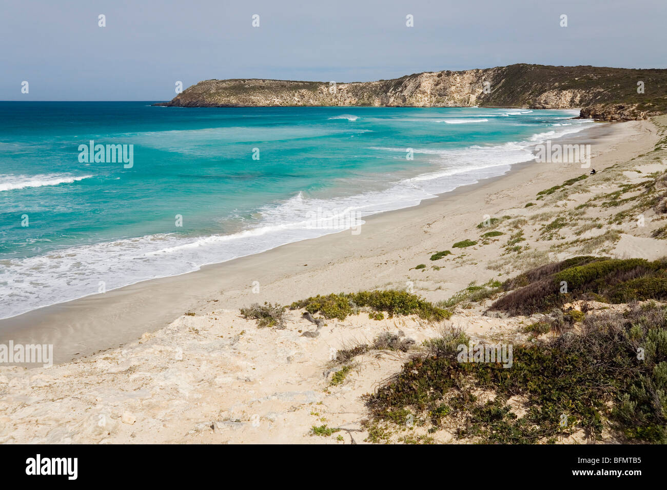 Australia, South Australia, Kangaroo Island.  View along the beach at Pennington Bay. Stock Photo