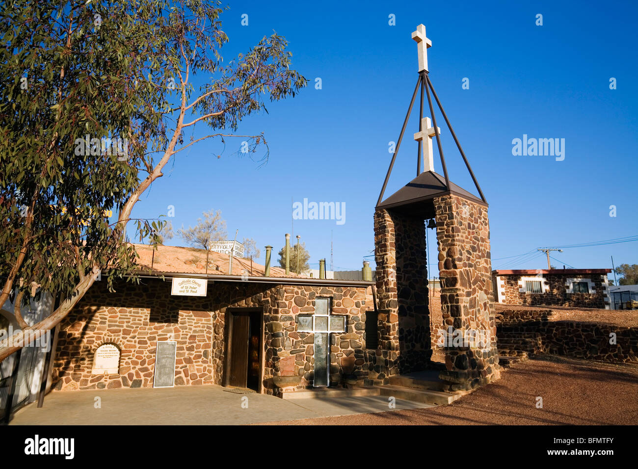 Australia, South Australia, Coober Pedy.   St Peter and Paul Catholic Church - one of five underground churches in the town. Stock Photo