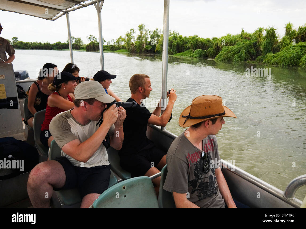 Australia, Northern Territory, Mary River National Park.  Wildlife spotting cruise in the Mary River Wetlands. (MR) Stock Photo