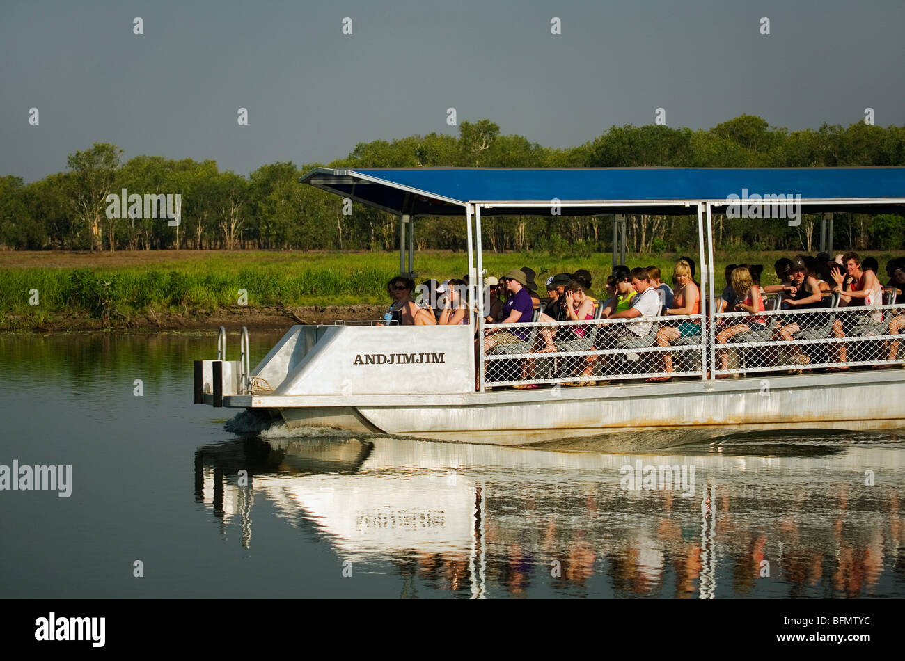 Australia, Northern Territory, Kakadu National Park, Cooinda.  Wildlife cruise in the Yellow Water Wetlands.(PR) Stock Photo