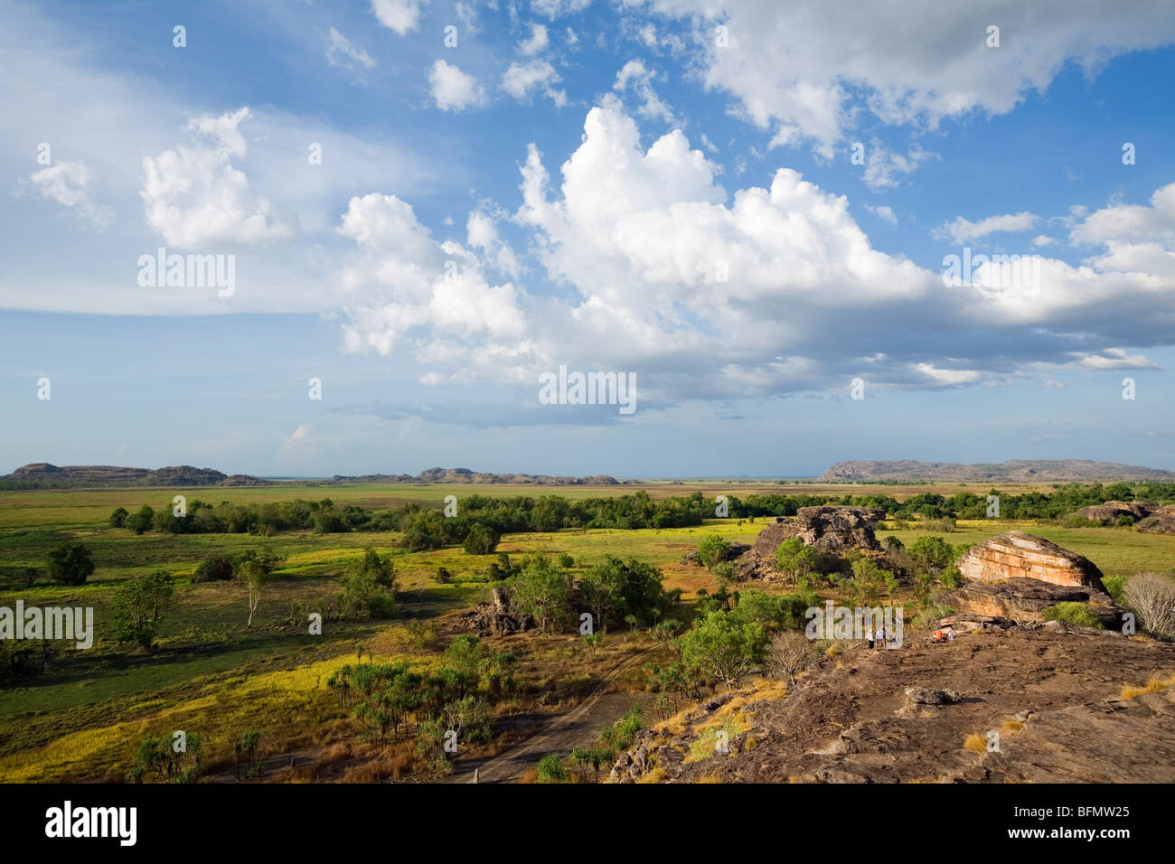 Australia, Northern Territory, Kakadu National Park. View over the Nadab floodplain from the Aboriginal site of Ubirr. (PR) Stock Photo