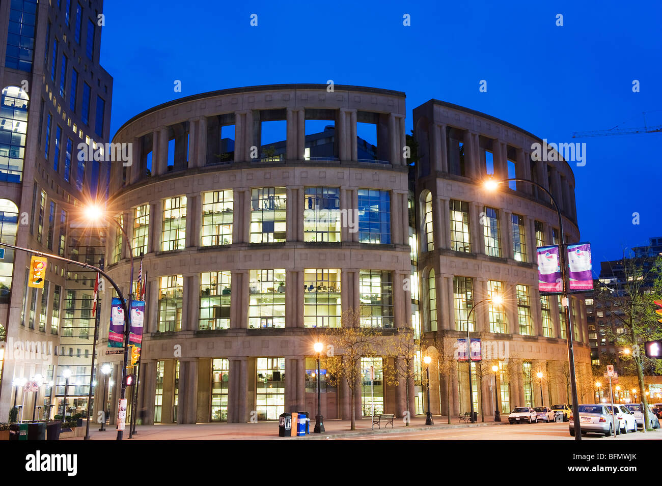Canada, British Columbia, Vancouver, Vancouver Public Library, designed by Moshe Safdie Stock Photo