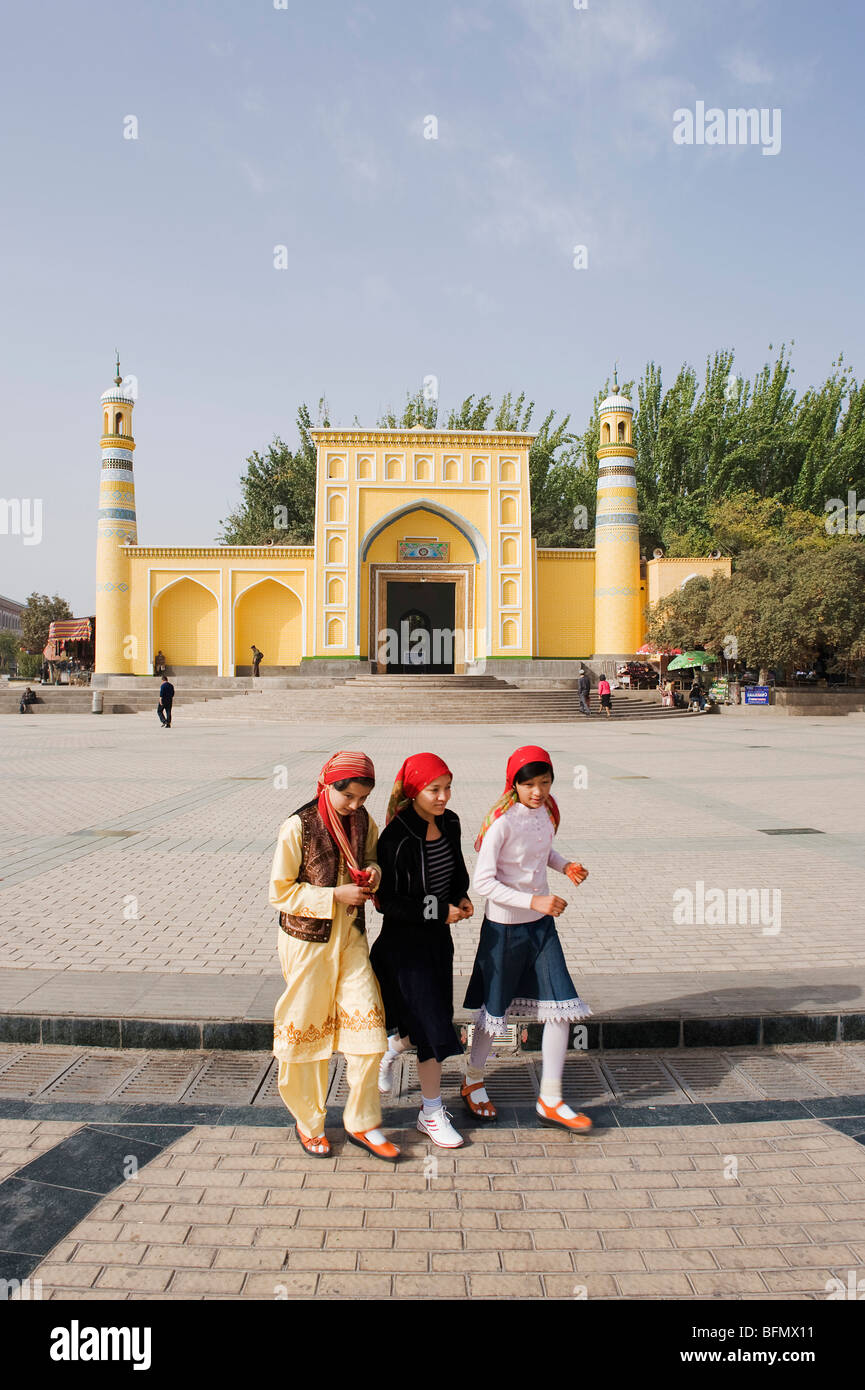 China, Xinjiang Province, Kashgar, Id Kah Mosque Stock Photo