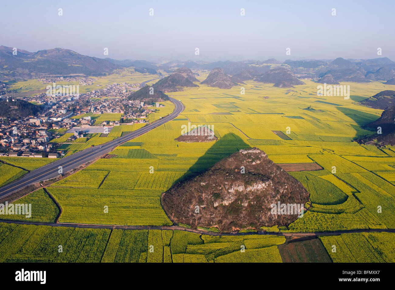 China, Yunnan province, Luoping, rapeseed flowers in bloom Stock Photo