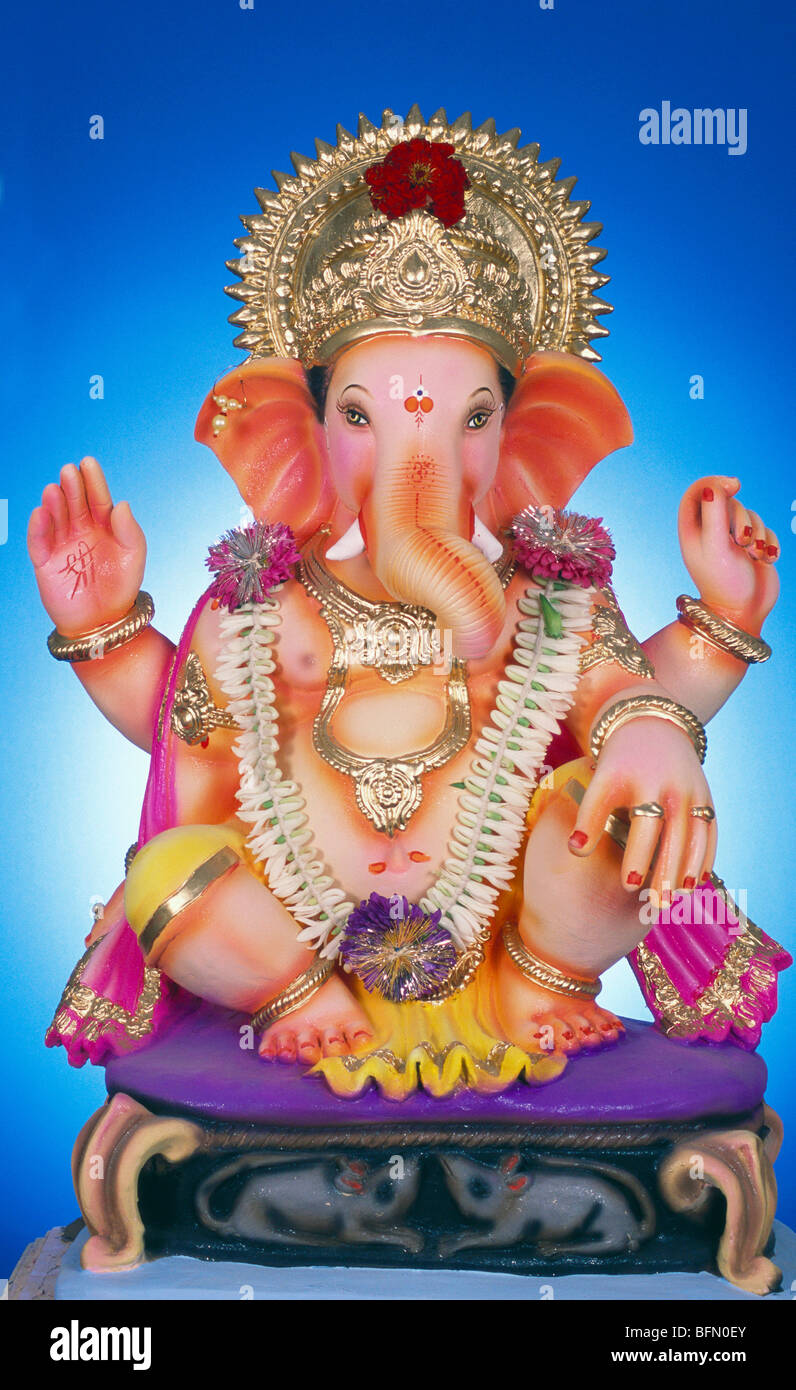 MPC 60926 : Ganesh ganpati festival ; elephant headed god idol ; Bombay ...