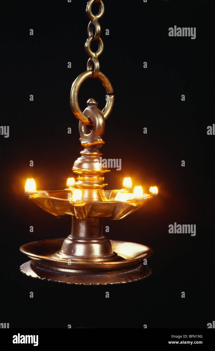 Brass hanging lamp ; laman diva ; india ; asia Stock Photo Alamy