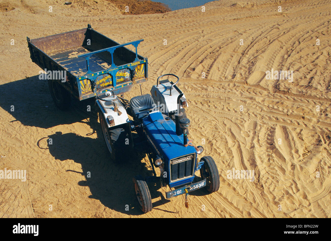 Indian Tractor with trailer ; Pushkar ; Rajasthan ; India ; asia Stock Photo