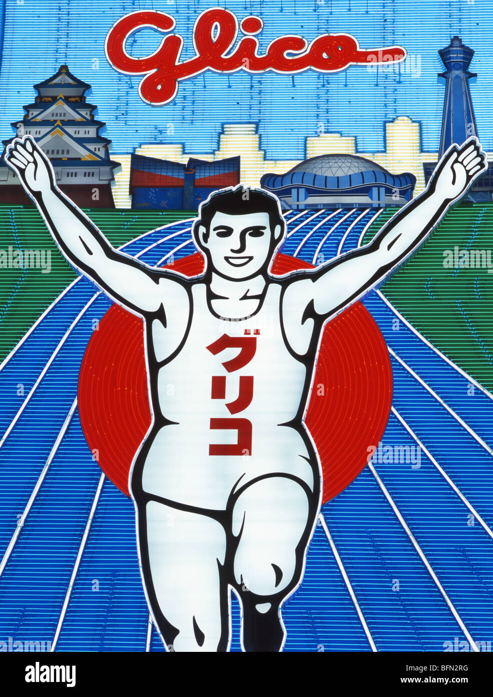 Glico Man, Dotonbori, Namba, Osaka, Japan Stock Photo