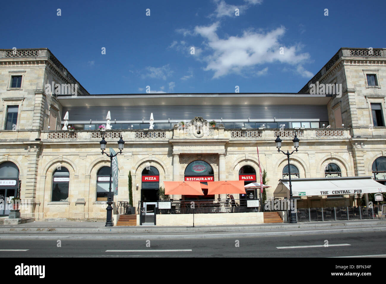 Old Orleans railway station in Bordeaux is now shops & restaurants, France Stock Photo
