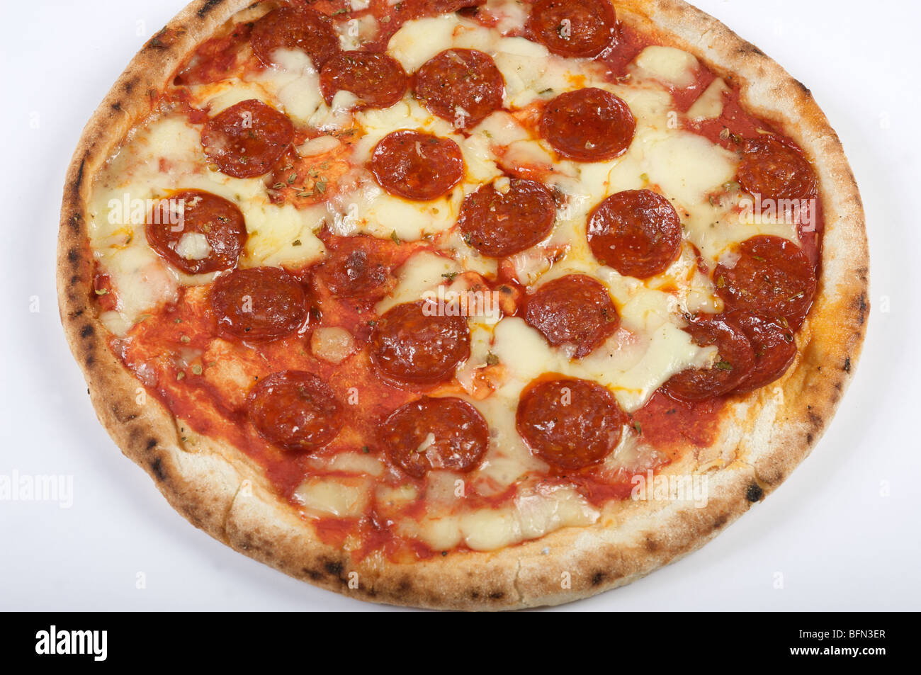 Take away pepperoni pizza from Pizza Express Stock Photo