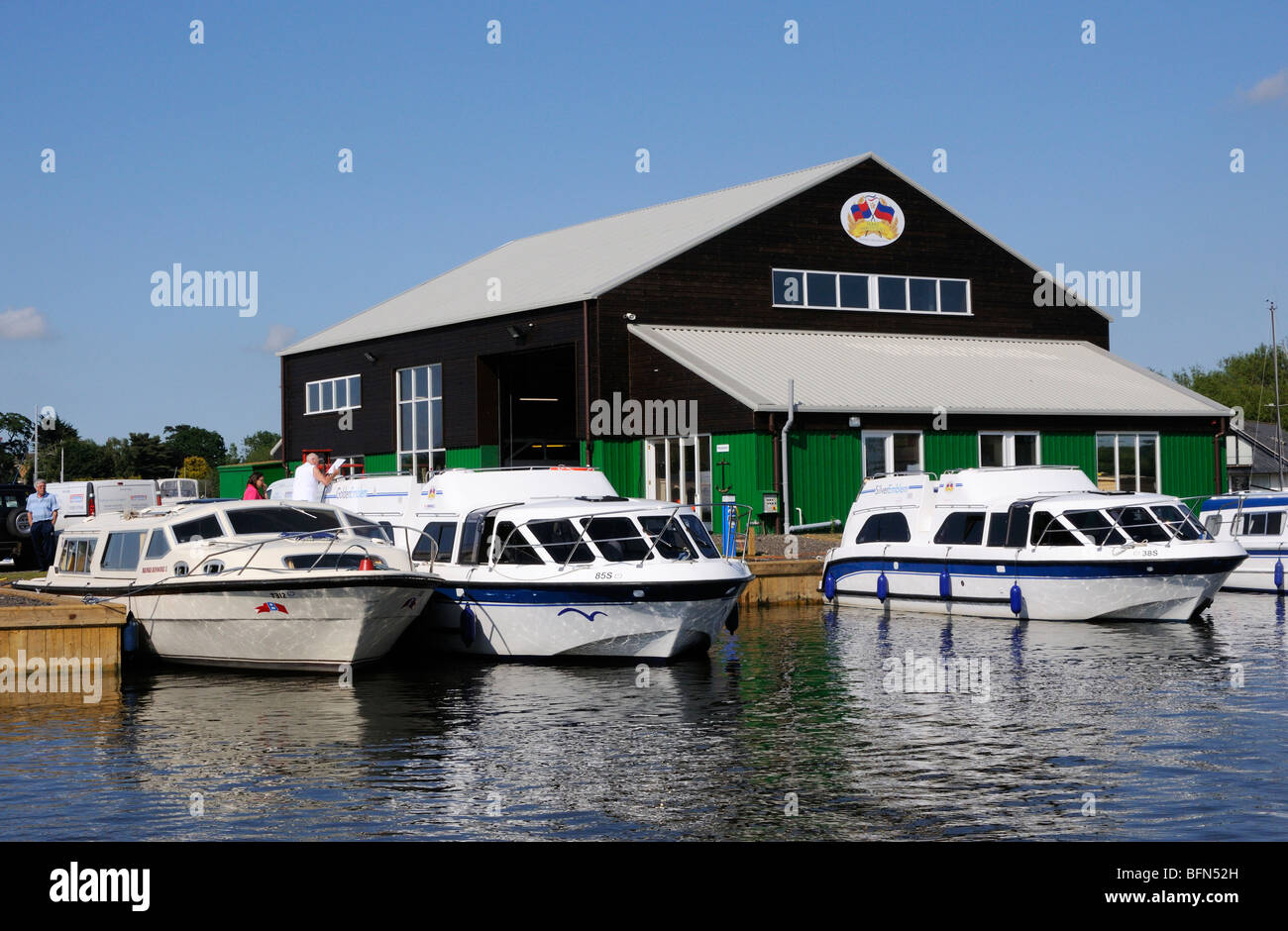 The boatyard at Ferry Marina, Horning, Norfolk Broads, England, UK Stock  Photo - Alamy