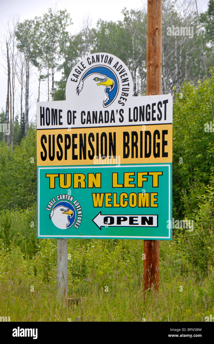 Canada's longest suspension bridge at Eagle Canyon Ontario Canada Stock Photo