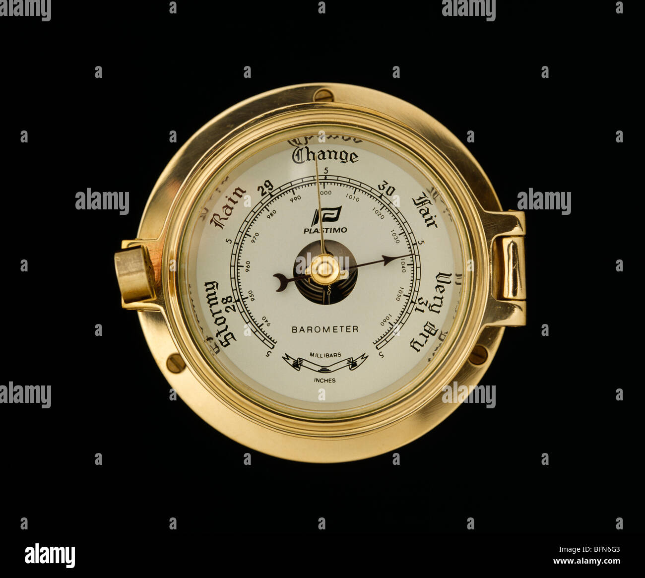 Climate, Measurement, Instruments, Brass ship's aneroid barometer