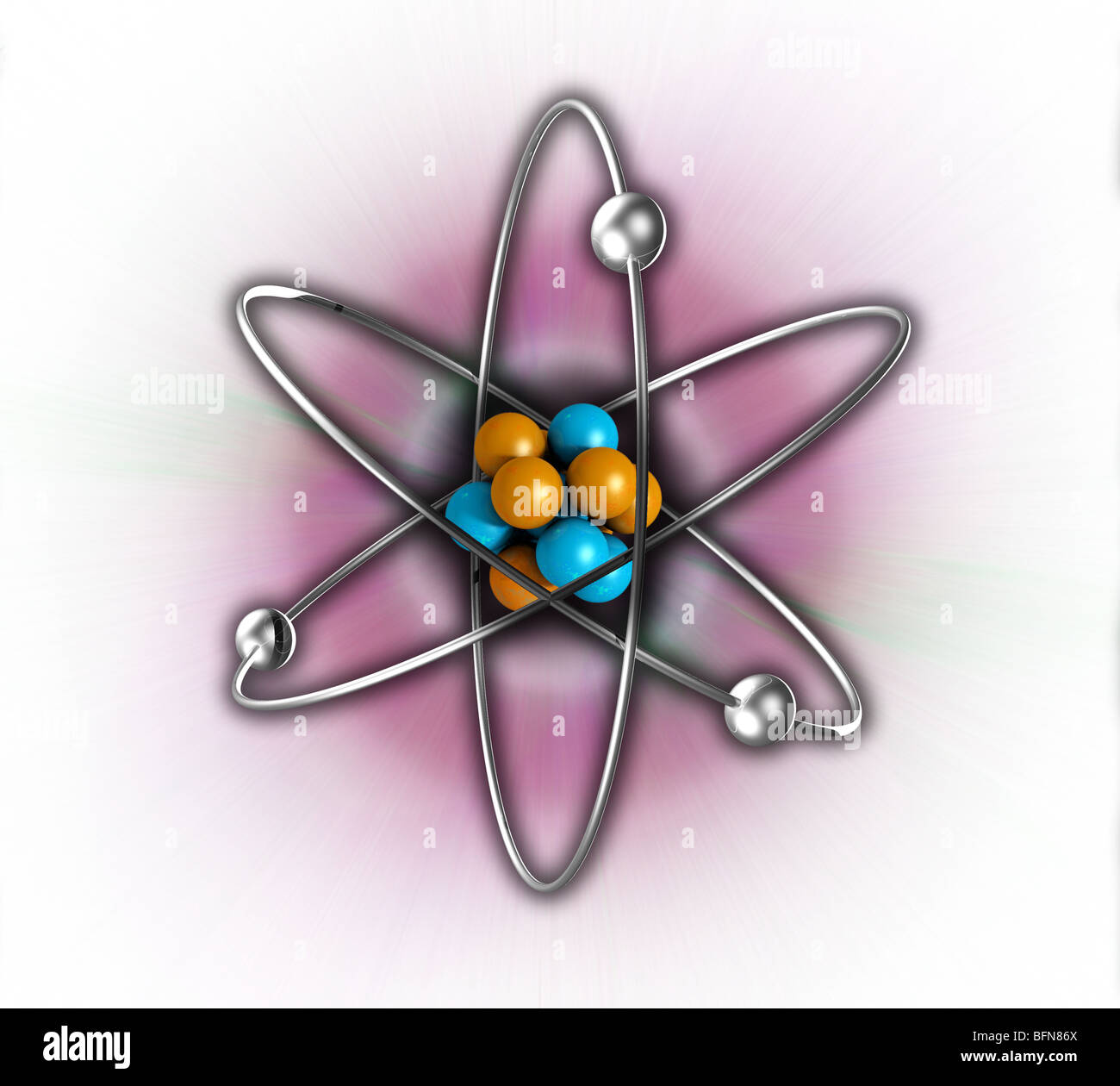 illustration of an atom Stock Photo