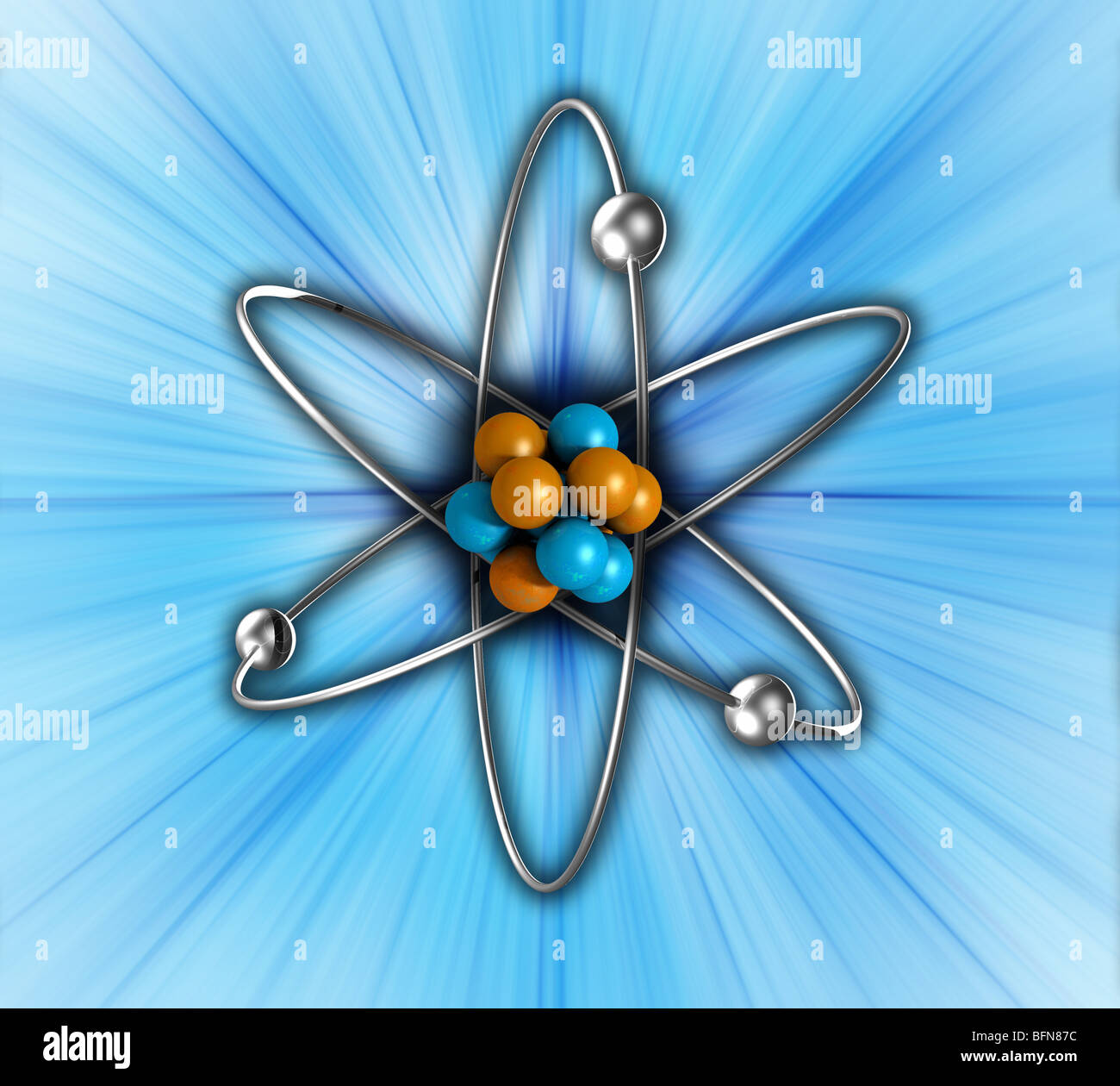 illustration of an atom Stock Photo