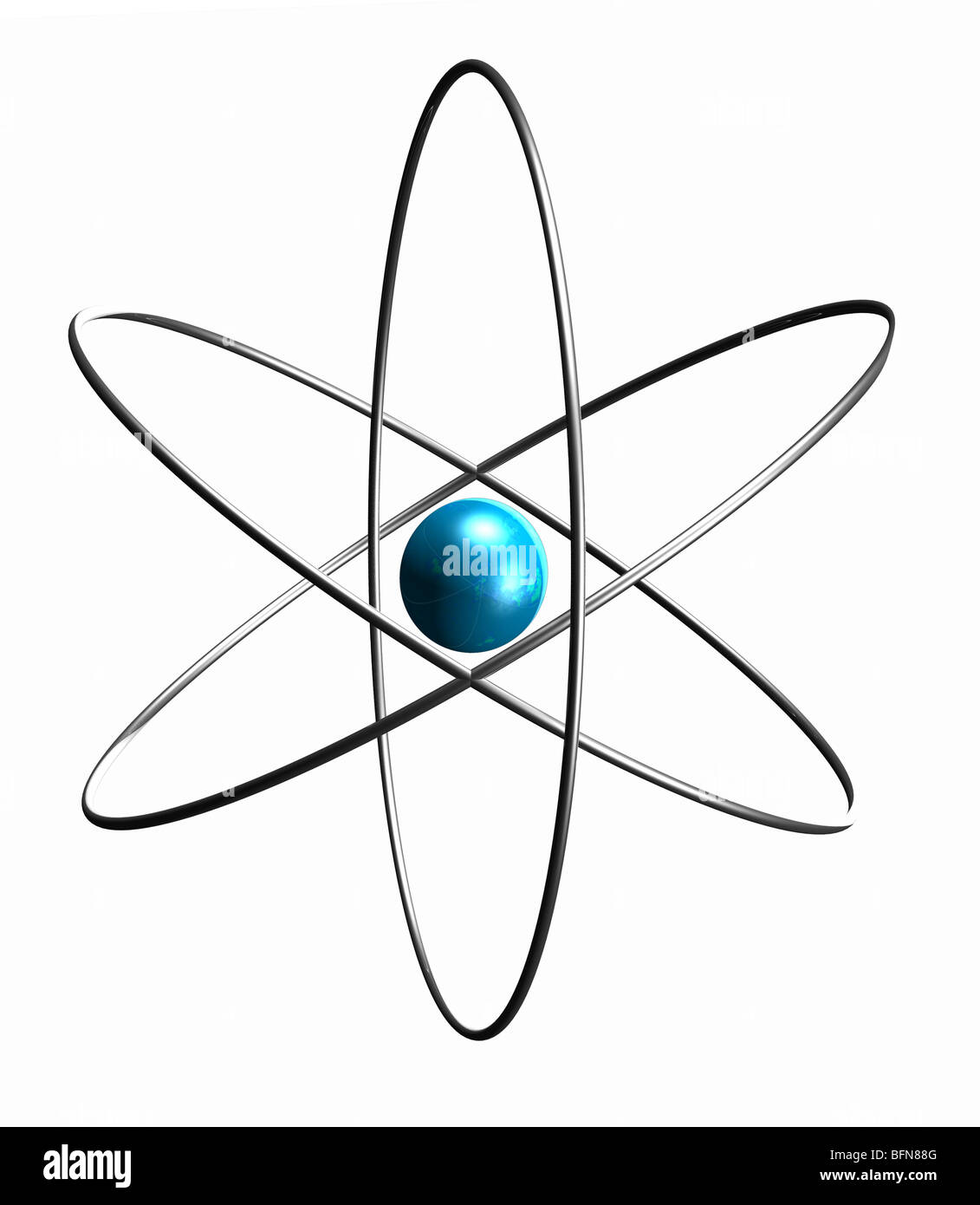 illustration of an atom Stock Photo