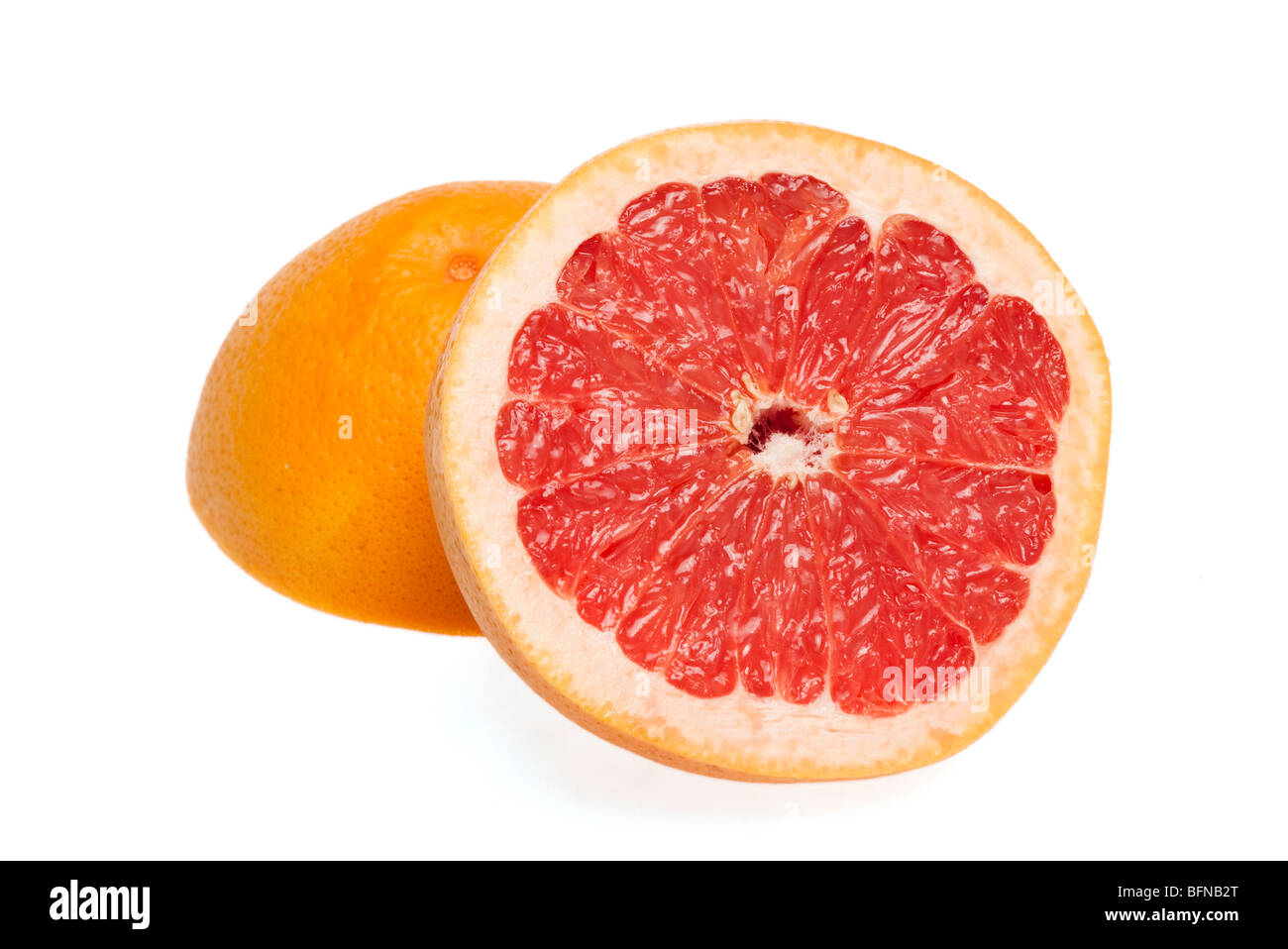 grapefruit sliced in half Stock Photo