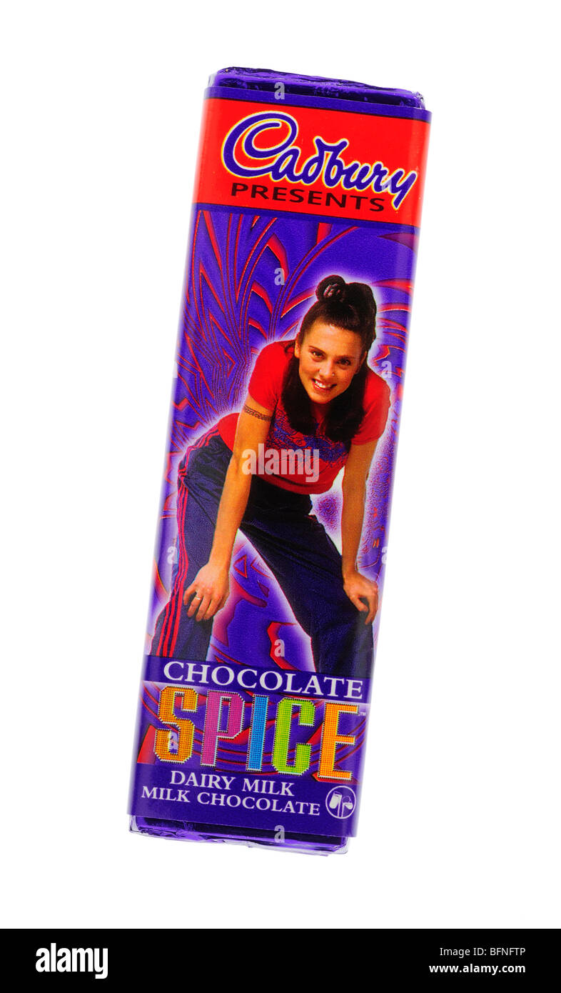Cadbury Spice Girls Chocolate Bar, Sporty Spice, Melanie Chisholm Stock Photo