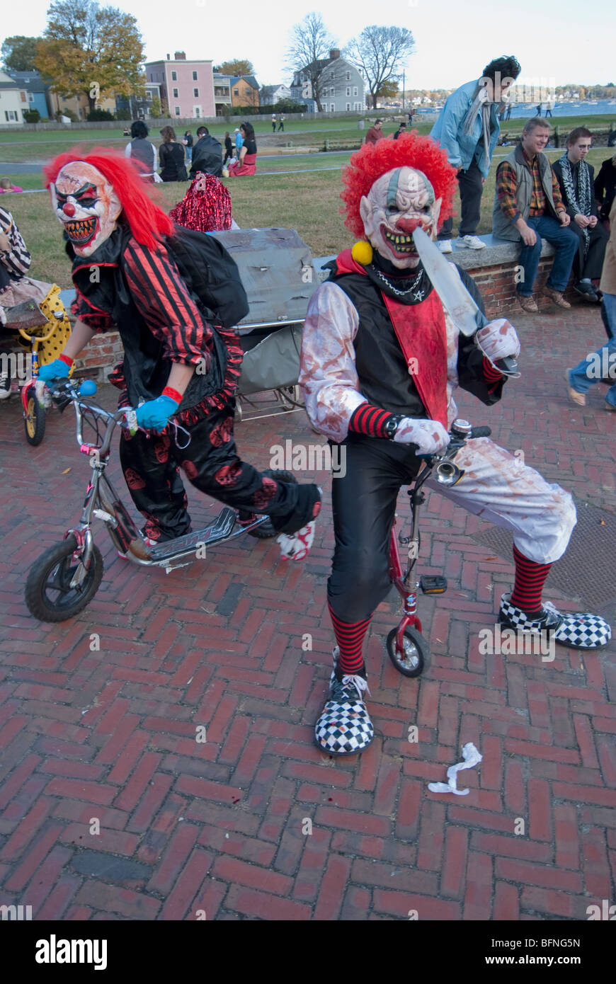 DSC 4575D80  DF117  Two Clowns - Salem, MA Stock Photo