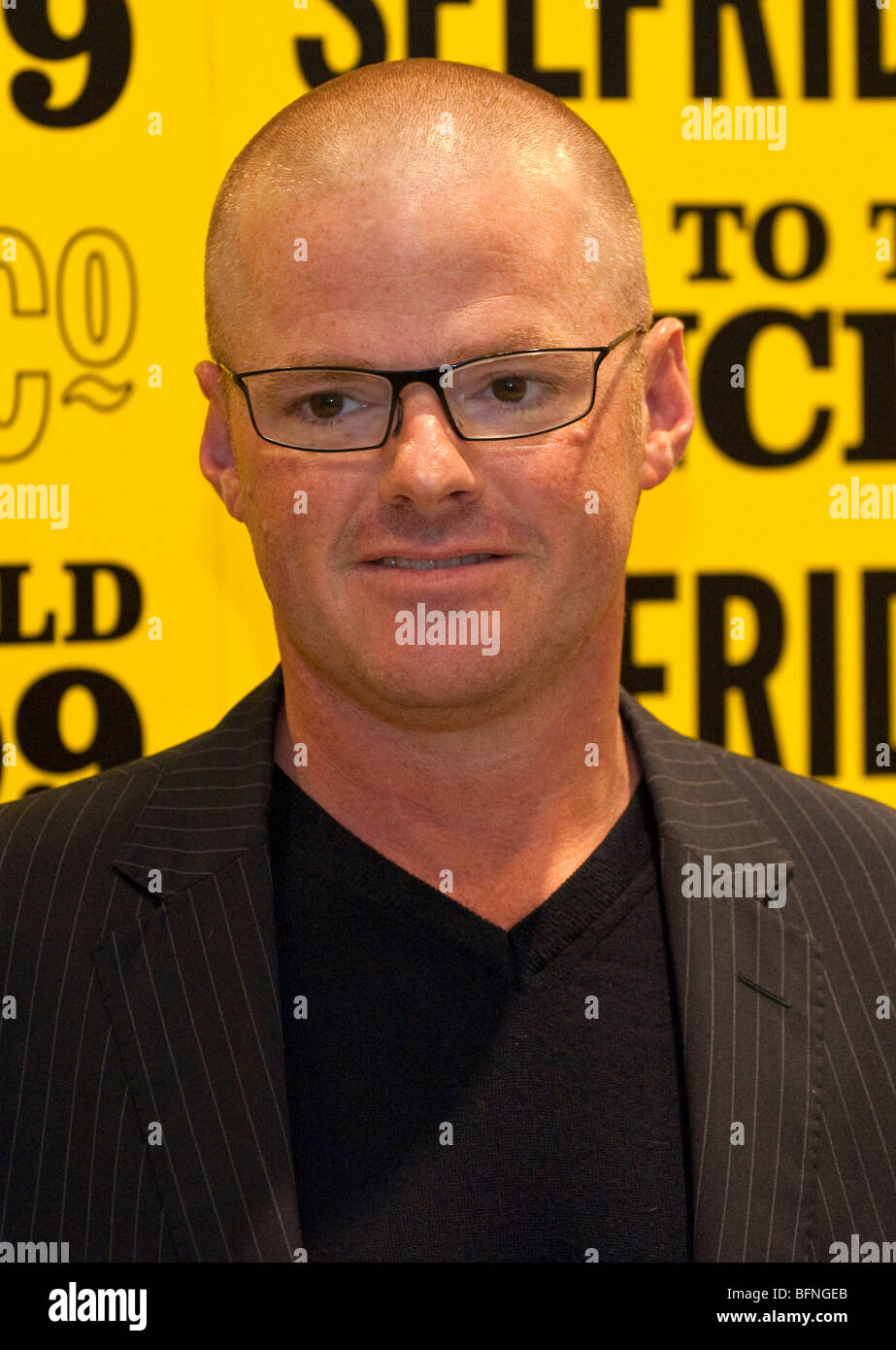 Chef Heston Blumenthal  at the signing of his  book 'In Search of Perfection'  at Selfridge's, London Stock Photo