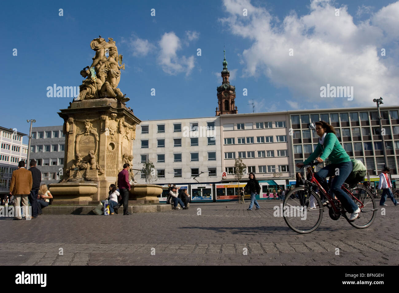 Marktplatz, market square in Mannheim, Germany Stock Photo Alamy