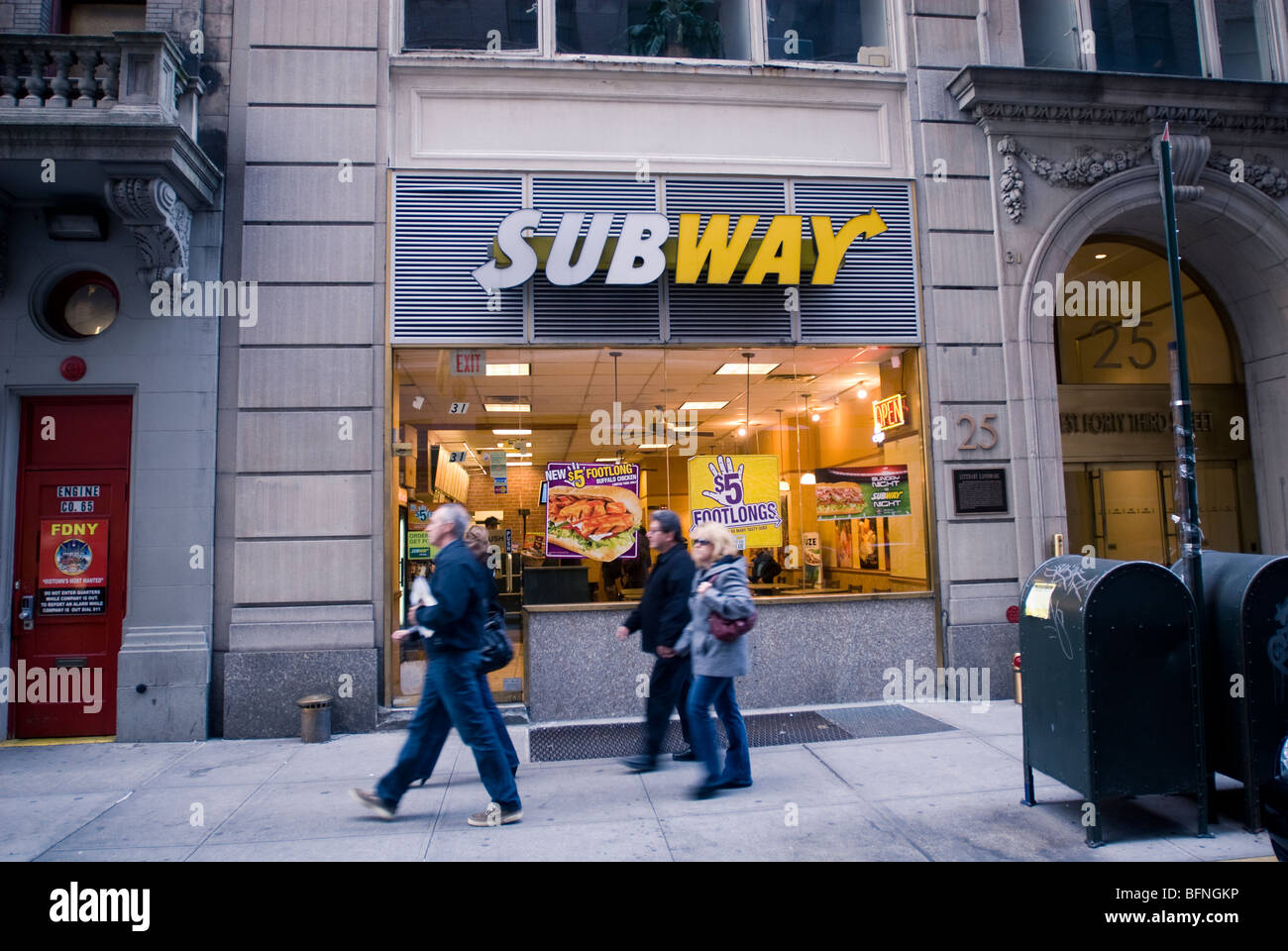 A Subway sandwich shop is seen in New York Stock Photo