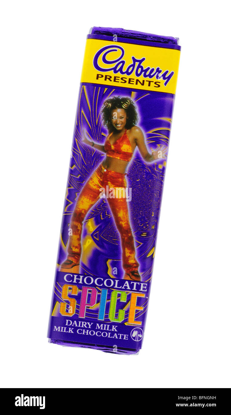 Cadbury Spice Girls Chocolate Bar, Scary Spice, Melanie Brown Stock Photo