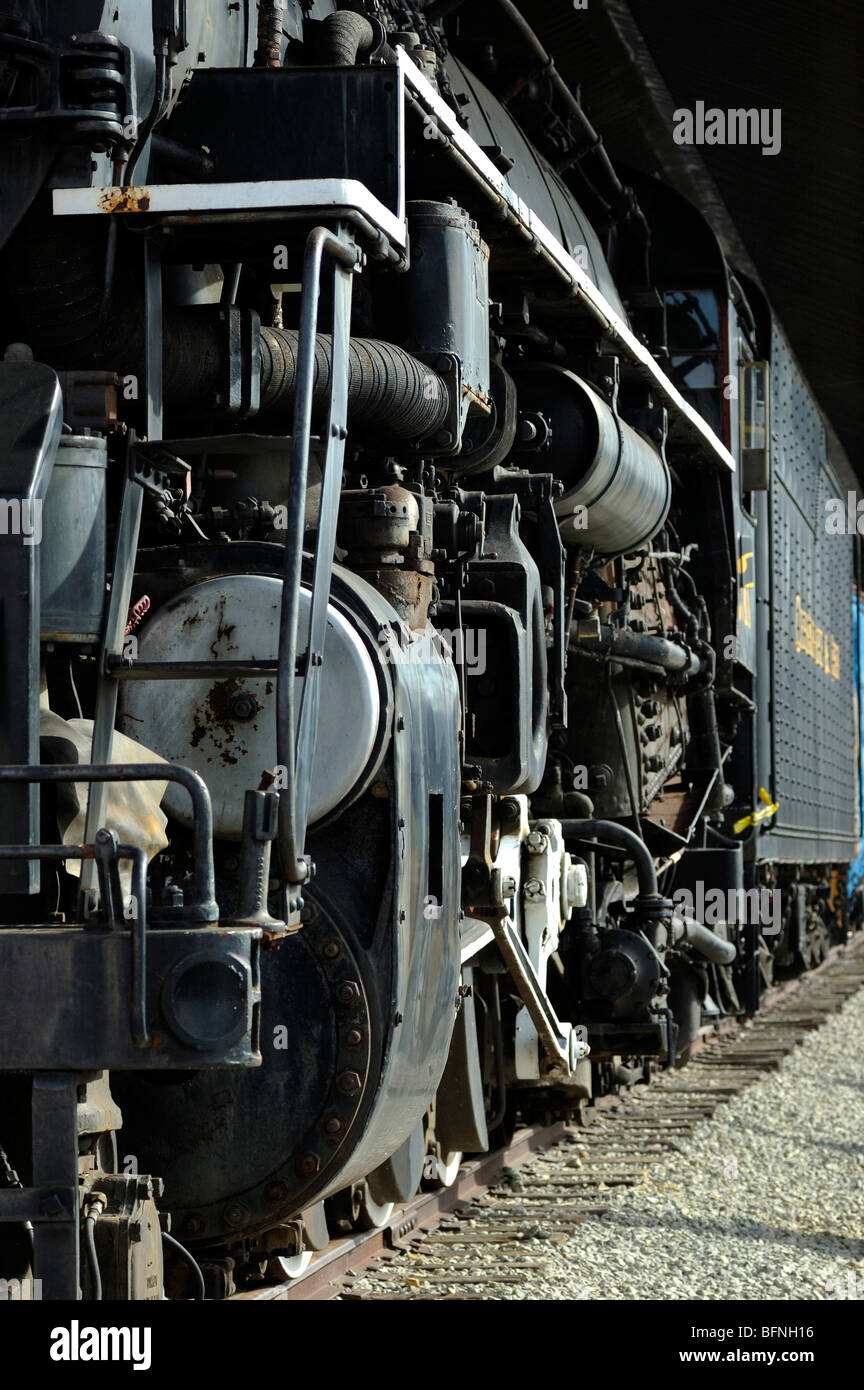 Close up a steam at the Kentucky Railway Museum in New Haven