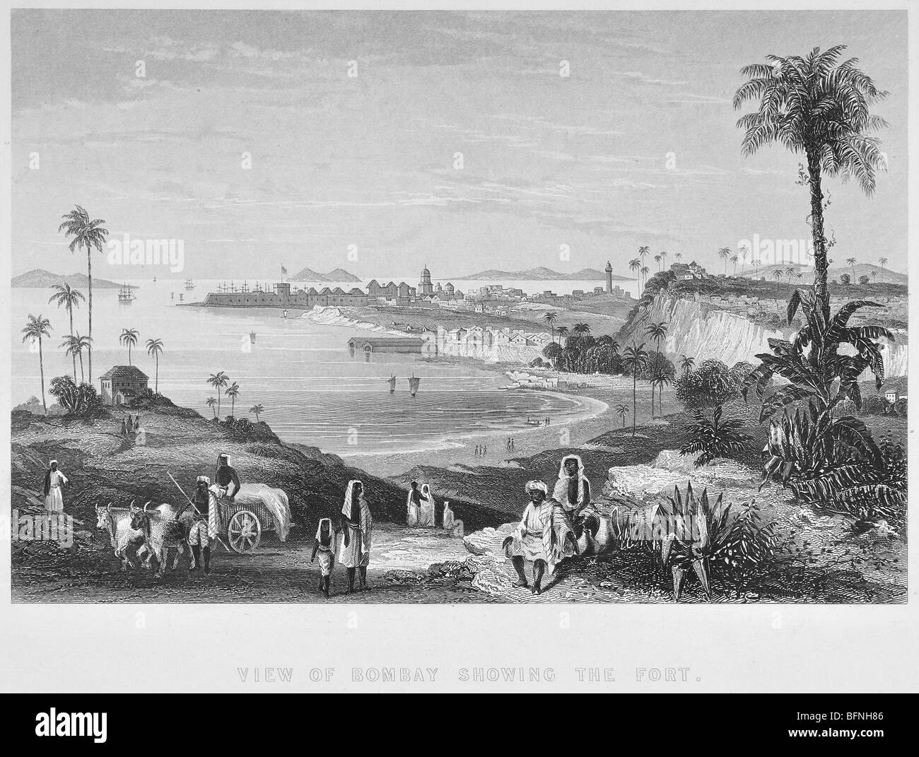 View of Bombay showing the fort Stock Photo