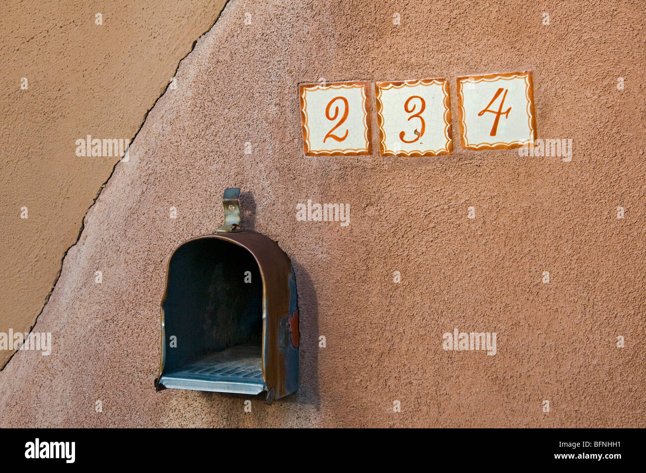 New Mexico Santa Fe Mailbox Stock Photo