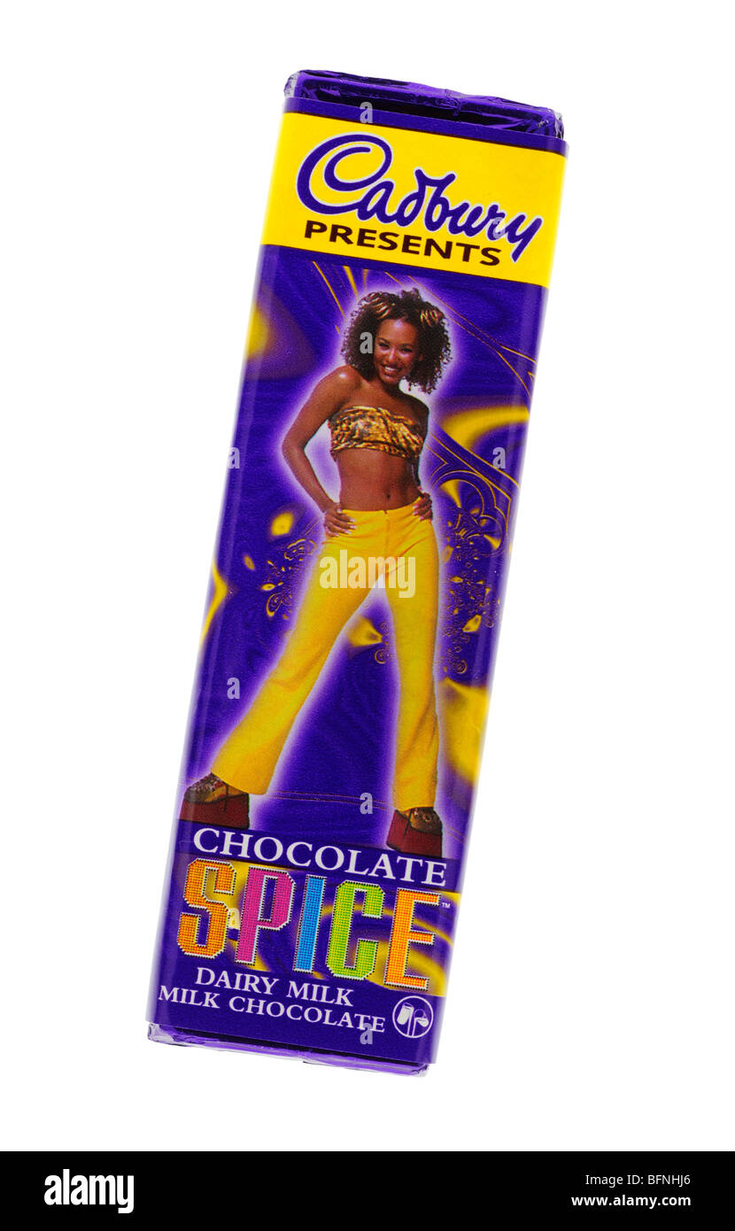 Cadbury Spice Girls Chocolate Bar, Scary Spice, Melanie Brown Stock Photo