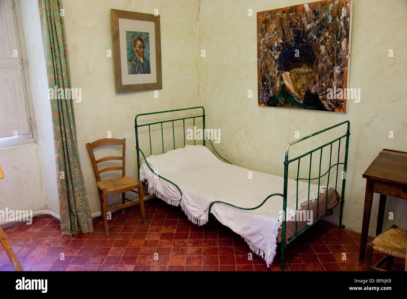 Van Gogh's bedroom at the Asylum - St. Paul de Mausole in St. Remy de-Provence France Stock Photo
